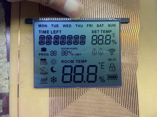 Θετικό ψηφίο FSTN LCD οθόνη 6 O ρολόι Προσαρμοσμένη μεταδοτική οθόνη TN Lcd μονάδα για θερμοστάτη
