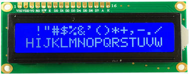 Μπλε αρνητική ενότητα 16x2 LCD, ευρεία γωνία εξέτασης επίδειξης χαρακτήρα LCD των άσπρων οδηγήσεων