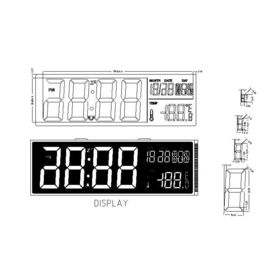 Επίδειξη ημερολογιακών ρολογιών ψηφίων οθόνης LCD συνδετήρων καρφιτσών HTN LCD