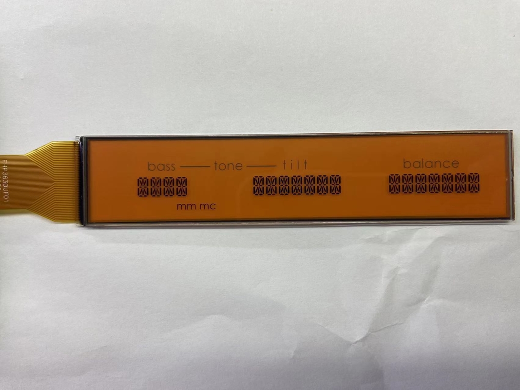 Θετική μήτρα HTN LCD οθόνη Μονοχρώμη 7 τμήματα Μεταδοτική γραφική οθόνη LCD για ήχο