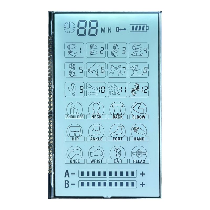 3.6V θετικό 6 O' CLOCK Μεταδοτική μονοχρωματική οθόνη Tn LCD για μασάζ