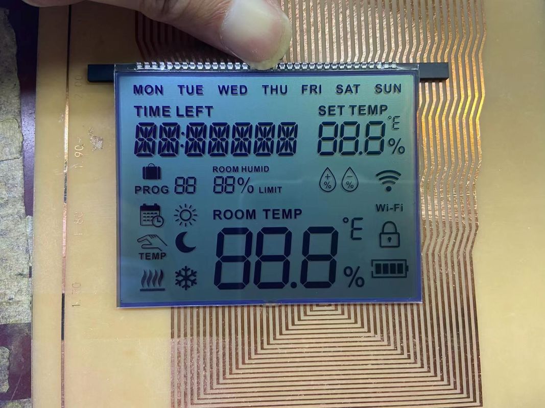 OEM FSTN LCD οθόνη θετική λειτουργία μονοχρωμικό γραφικό 12 ωρών γωνία προβολής για θερμοστάτη