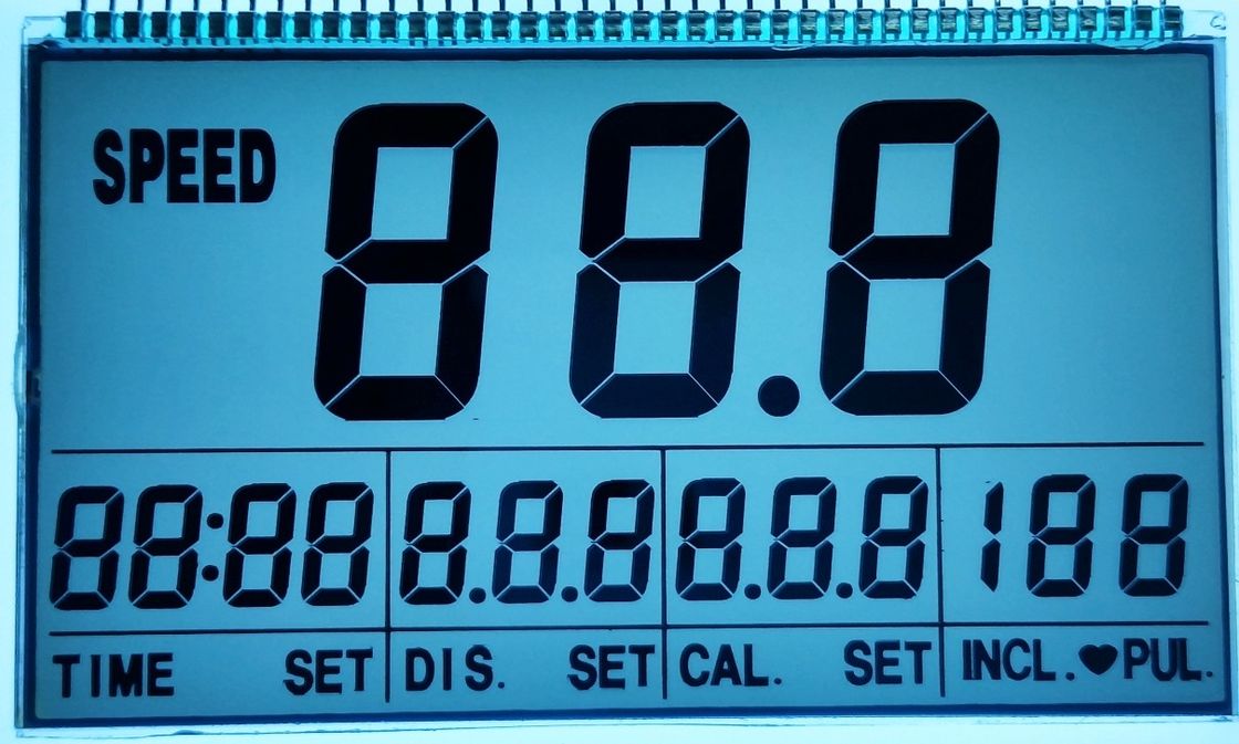 6 θετικό ψηφίο επίδειξης η ώρα διαφανές STN LCD 7 τμήμα για το τρέξιμο της μηχανής