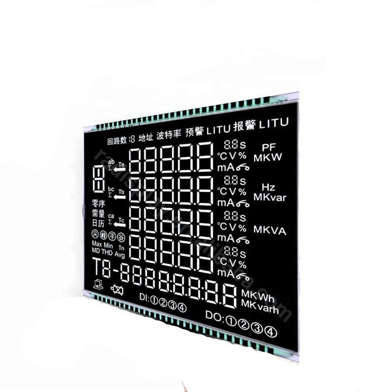 η επίδειξη 3.3V VA LCD με τις καρφίτσες Matel συνδέει τη μαύρη οθόνη υποβάθρου LCD για τον ενεργειακό μετρητή