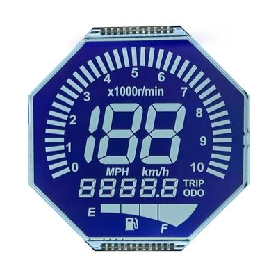 Προσαρμοσμένη Matrix HTN LCD οθόνη οκτώ σχήμα μονοχρώματος 7 τμήματα γραφική οθόνη LCD για όργανα μοτοσυκλέτας